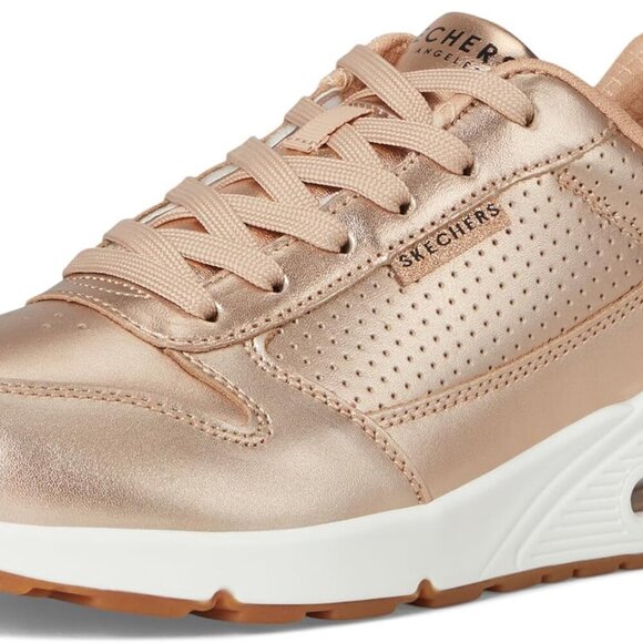 Women's Rose Gold Sneaker Leather & Rubber Sole Air-Cooled Memory Foam - Picture 8 of 8